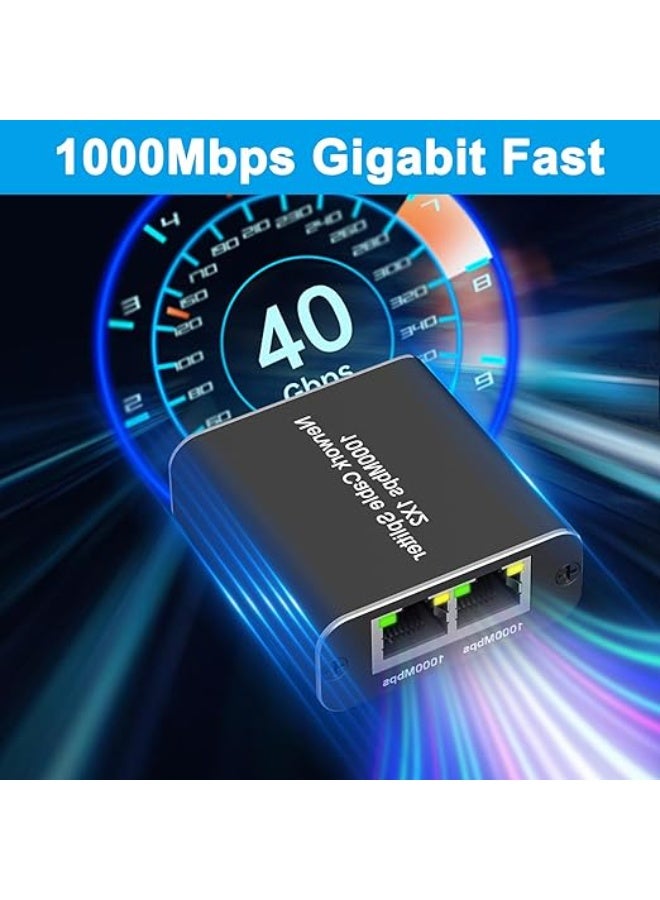 مشترك كابل شبكة (إيثرنت) 1 إلى 2 عالي السرعة - 1000 ميجابت/ثانية مع كابل طاقة USB يدعم جميع أنواع الكابلات - Image 3